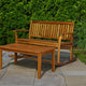 Outdoor Rocking Loveseat Bench, 50 Inch, Natural Brown Acacia Wood