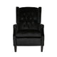 Octa Manual Recliner Chair Button Tufted Wingback Design Black Velvet BM325988