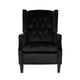 Octa Manual Recliner Chair, Button Tufted Wingback Design Black Velvet