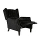 Octa Manual Recliner Chair, Button Tufted Wingback Design Black Velvet