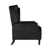 Octa Manual Recliner Chair Button Tufted Wingback Design Black Velvet BM325988