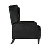Octa Manual Recliner Chair, Button Tufted Wingback Design Black Velvet