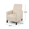 Push Back Manual Recliner Chair Nailhead Trim Accent Beige Fabric BM325989