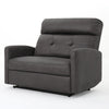Power Recliner Chair Oversize Wide Seat Tufted Slate Gray Microfiber BM325991