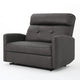 Power Recliner Chair Oversize Wide Seat Tufted Slate Gray Microfiber BM325991