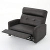 Power Recliner Chair, Oversize Wide Seat, Tufted Slate Gray Microfiber