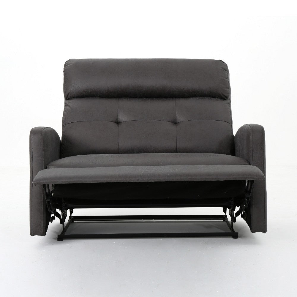 Power Recliner Chair Oversize Wide Seat Tufted Slate Gray Microfiber BM325991