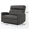 Power Recliner Chair Oversize Wide Seat Tufted Slate Gray Microfiber BM325991