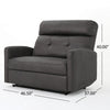 Power Recliner Chair, Oversize Wide Seat, Tufted Slate Gray Microfiber
