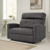 Power Recliner Chair, Oversize Wide Seat, Tufted Slate Gray Microfiber