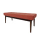 Lam Accent Ottoman Bench, 44" Button Tufted Design, Coral Orange