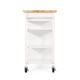 Alex Rolling Kitchen Island Bar Cart with Shelves Brown Wood White BM325993