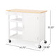 Alex Rolling Kitchen Island Bar Cart with Shelves Brown Wood White BM325993