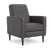 Dupe Manual Recliner Chair, Button Tufted Dark Gray Plush Fabric