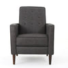 Dupe Manual Recliner Chair Button Tufted Dark Gray Plush Fabric BM325995