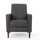Dupe Manual Recliner Chair Button Tufted Dark Gray Plush Fabric BM325995