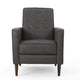 Dupe Manual Recliner Chair Button Tufted Dark Gray Plush Fabric BM325995