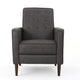 Dupe Manual Recliner Chair, Button Tufted Dark Gray Plush Fabric
