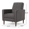 Dupe Manual Recliner Chair Button Tufted Dark Gray Plush Fabric BM325995