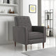 Dupe Manual Recliner Chair, Button Tufted Dark Gray Plush Fabric