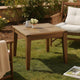 Bops Outdoor Side End Table, 20" Square, Natural Brown Acacia Wood