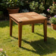 Bops Outdoor Side End Table, 20" Square, Natural Brown Acacia Wood