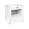 Crown Bedside Nightstand 21’’ 1 Drawer and Compartment White MDF BM325997