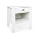 Crown Bedside Nightstand 21’’ 1 Drawer and Compartment White MDF BM325997
