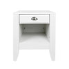 Crown Bedside Nightstand 21’’ 1 Drawer and Compartment White MDF BM325997