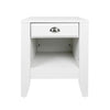 Crown Bedside Nightstand, 21", 1 Drawer and Compartment, White MDF