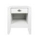 Crown Bedside Nightstand, 21", 1 Drawer and Compartment, White MDF