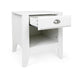 Crown Bedside Nightstand 21’’ 1 Drawer and Compartment White MDF BM325997