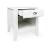 Crown Bedside Nightstand, 21", 1 Drawer and Compartment, White MDF