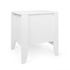 Crown Bedside Nightstand, 21", 1 Drawer and Compartment, White MDF
