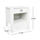 Crown Bedside Nightstand 21’’ 1 Drawer and Compartment White MDF BM325997