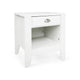 Crown Bedside Nightstand, 21", 1 Drawer and Compartment, White MDF