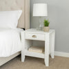Crown Bedside Nightstand 21’’ 1 Drawer and Compartment White MDF BM325997