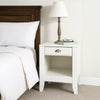 Crown Bedside Nightstand 21’’ 1 Drawer and Compartment White MDF BM325997