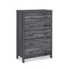 Sifa Tall Dresser Chest 5 Drawers Rustic Gray MDF Black Handles BM325998