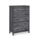 Sifa Tall Dresser Chest 5 Drawers Rustic Gray MDF Black Handles BM325998