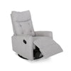 Manual Glider Swivel Recliner Chair Tufted Split Design Light Gray BM325999
