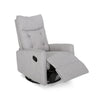Manual Glider Swivel Recliner Chair, Tufted Split Design, Light Gray