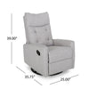 Manual Glider Swivel Recliner Chair Tufted Split Design Light Gray BM325999