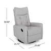 Manual Glider Swivel Recliner Chair, Tufted Split Design, Light Gray