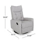 Manual Glider Swivel Recliner Chair, Tufted Split Design, Light Gray