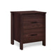 Bedside Nightstand 2 Drawers Classic Faux Wood Dark Cherry Brown BM326002