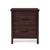 Bedside Nightstand 2 Drawers Classic Faux Wood Dark Cherry Brown BM326002