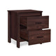 Bedside Nightstand 2 Drawers Classic Faux Wood Dark Cherry Brown BM326002