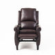 Manual Recliner Lounge Chair, Burgundy Brown Faux Leather Upholstery