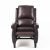 Manual Recliner Lounge Chair, Burgundy Brown Faux Leather Upholstery